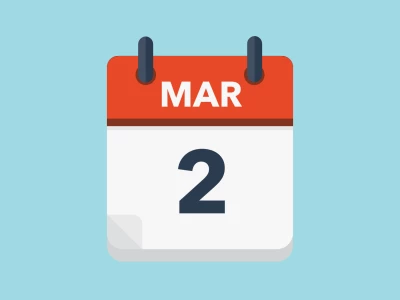 Calendar icon showing 2nd March