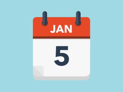 Calendar icon showing 5th January