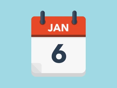 Calendar icon showing 6th January