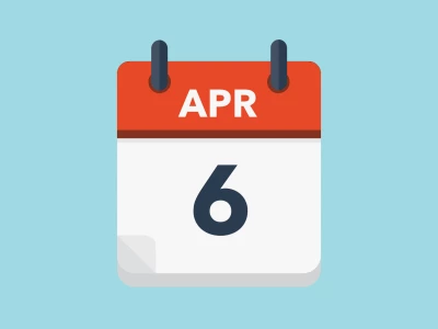 Calendar icon showing 6th April