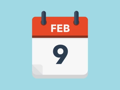 Calendar icon showing 9th February