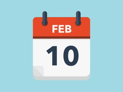 Calendar icon showing 10th February