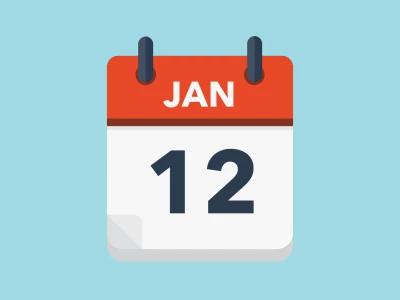 Calendar icon showing 12th January