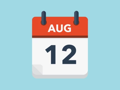 Calendar icon showing 12th August