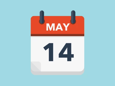 Calendar icon showing 14th May