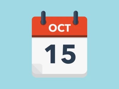 Calendar icon showing 15th October