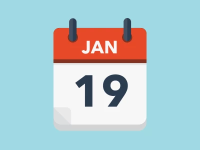 Calendar icon showing 19th January