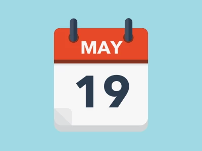Calendar icon showing 19th May