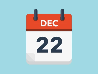 Calendar icon showing 22nd December