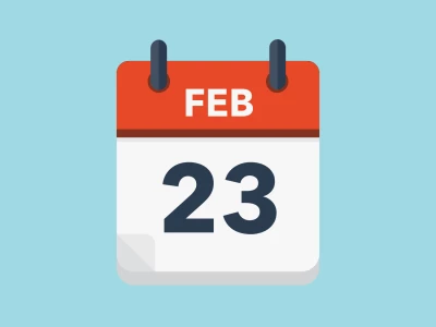 Calendar icon showing 23rd February