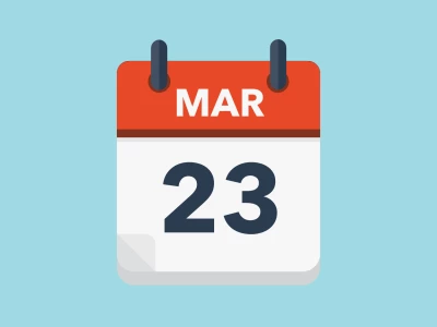 Calendar icon showing 23rd March