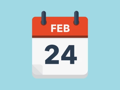 Calendar icon showing 24th February