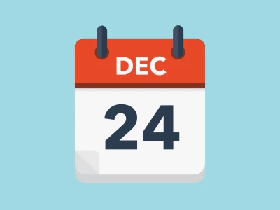 Calendar icon showing 24th December