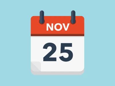 Calendar icon showing 25th November