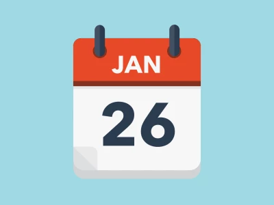 Calendar icon showing 26th January