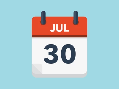 Calendar icon showing 30th July